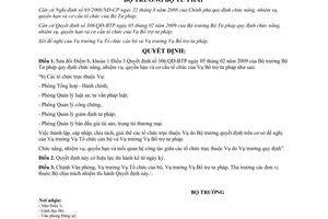 Quyết định 645/QĐ-BTP năm 2011 sửa đổi Quyết định 306/QĐ-BTP chức năng nhiệm vụ