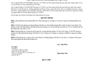 Quyết định 1811/QĐ-CHK Quy chế quản lý, sử dụng xe ô tô của cơ quan