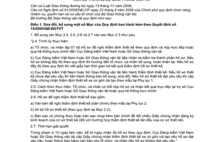 Thông tư 37/2011/TT-BGTVT sửa đổi Quy định cải tạo phương tiện giao thông