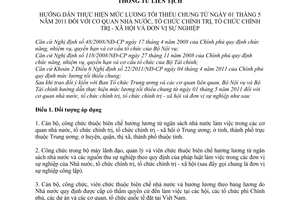 Thông tư liên tịch 04/2011/TTLT-BNV-BTC hướng dẫn thực hiện mức lương tối thiểu