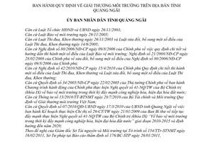 Quyết định 11/2011/QĐ-UBND Giải thưởng Môi trường