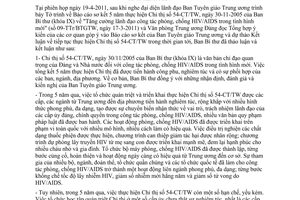 Thông báo 27-TB/TW  sơ kết Chỉ thị 54-CT/TW Tăng cường lãnh đạo công tác