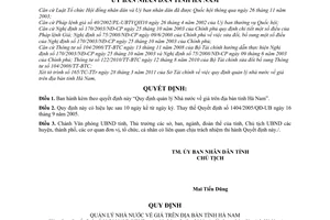 Quyết định 11/2011/QĐ-UBND quản lý Nhà nước giá