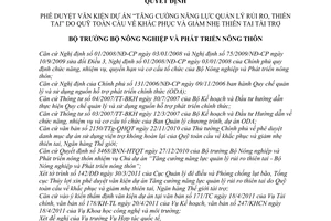 Quyết định 944/QĐ-BNN-HTQT dự án Tăng cường năng lực quản lý rủi ro thiên tai