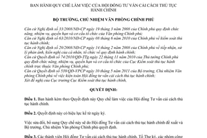 Quyết định 540/QĐ-VPCP Quy chế làm việc Hội đồng Tư vấn cải cách hành chính