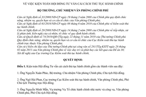 Quyết định 539/QĐ-VPCP kiện toàn Hội đồng Tư vấn cải cách thủ tục hành chính