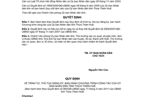 Quyết định 960/QĐ-UBND 2011 thủ tục ban hành chương trình công tác ủy ban