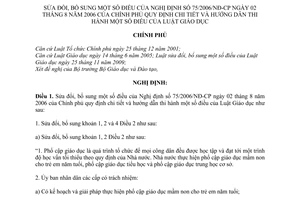 Nghị định 31/2011/NĐ-CP sửa đổi Nghị định số 75/2006/NĐ-CP