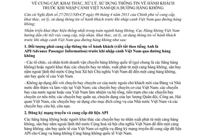 Hướng dẫn 1885/CHK-ANHK về cung cấp, khai thác, xử lý, sử dụng thông tin về hành