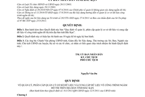 Quyết định 813/2011/QĐ-UBND quản lý, phân cấp quản lý cơ sở dữ liệu