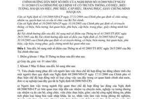 Thông tư 61/2011/TT-BTC sửa đổi Thông tư  41/2005/TT-BTC