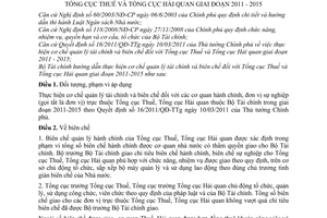 Thông tư 59/2011/TT-BTC hướng dẫn thực hiện cơ chế quản lý tài chính và biên chế