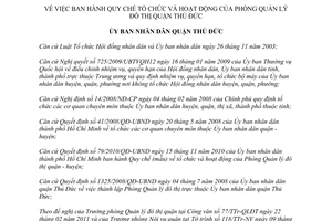 Quyết định 04/2011/QĐ-UBND Quy chế tổ chức hoạt động Phòng Quản lý đô thị Thủ Đức HCM