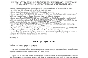 Thông tư 63/2011/TT-BTC quy định áp dụng thí điểm chế độ ưu tiên