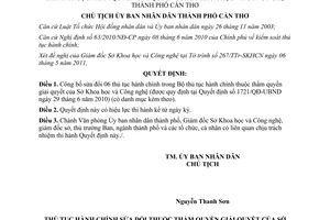 Quyết định 1202/QĐ-UBND công bố sửa đổi 06 thủ tục hành chính