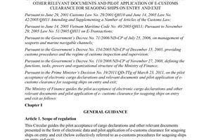 Circular No. 64/2011/TT-BTC guiding the Prime Minister’s Decision No. 19/2011/QD
