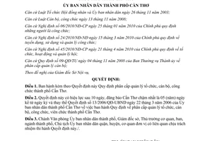 Quyết định 18/2011/QĐ-UBND Quy định phân cấp quản lý tổ chức cán bộ công chức