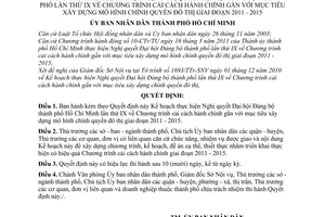 Quyết định 23/2011/QĐ-UBND Kế hoạch thực hiện Nghị quyết Đại hội Đảng bộ