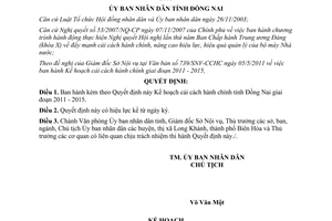 Quyết định 1202/QĐ-UBND Kế hoạch cải cách hành chính Đồng Nai 2011 2015