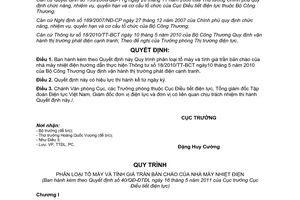 Quyết định 40/QĐ-ĐTĐL Quy trình phân loại tổ máy tính giá trần bản