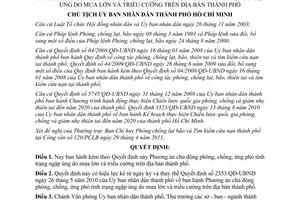 Quyết định 2440/QĐ-UBND năm 2011 về Phương án chủ động phòng, chống, ứng phó tìn