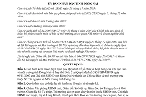 Quyết định 34/2011/QĐ-UBND tổ chức hoạt động Chi cục Bảo vệ môi trường Đồng Nai