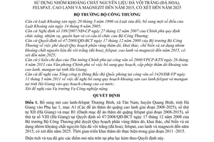 Quyết định 2409/QĐ-BCT bổ sung Quy hoạch phân vùng thăm dò, khai thác