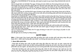 Quyết định 2412/QĐ-BCT Phê duyệt Quy hoạch phát triển hệ thống sản xuất