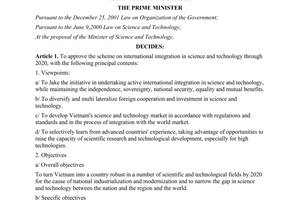 Decision No. 735/QD-TTg approving the scheme on international integration