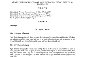 Nghị định 35/2011/NĐ-CP biện pháp pháp luật bảo vệ an ninh quốc gia