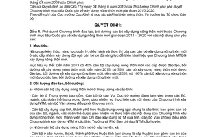 Quyết định 1003/QĐ-BNN-KTHT phê duyệt Chương trình đào tạo, bồi dưỡng