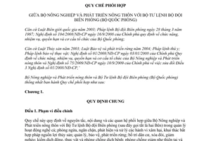 Quy chế 1349/QCPH-BNN-BTLBP phối hợp