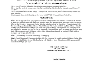 Quyết định 29/2011/QĐ-UBND hủy bỏ một phần Quyết định 54/2007/QĐ-UBND