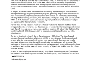 Resolution No. 80/NQ-CP on sustainable poverty reduction during 2011-2020
