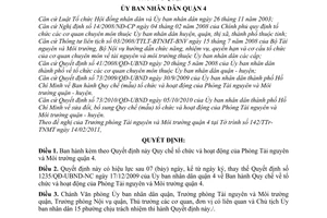 Quyết định 02/2011/QĐ-UBND Quy chế tổ chức và hoạt động Phòng Tài nguyên