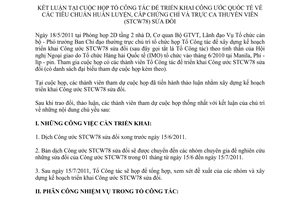 Thông báo 151/TB-BGTVT kết luận tại cuộc họp tổ công tác để triển khai công ước