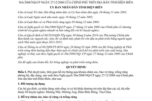 Quyết định 14/2011/QĐ-UBND chăm sóc bảo vệ rừng trồng rừng phòng hộ Điện Biên