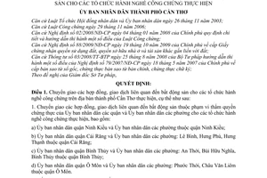 Quyết định 19/2011/QĐ-UBND  chuyển giao các hợp đồng, giao dịch liên quan