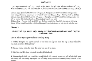Thông tư 17/2011/TT-BLĐTBXH quy định hồ sơ, thủ tục thực hiện trợ cấp xã hội