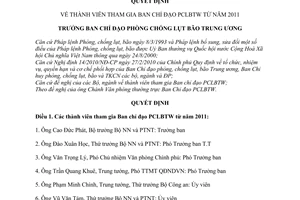 Quyết định 89/QĐ-PCLBTW thành viên tham gia Ban chỉ đạo phòng chống