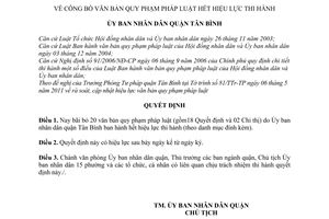 Quyết định 05/2011/QĐ-UBND  công bố văn bản quy phạm pháp luật hết hiệu lực