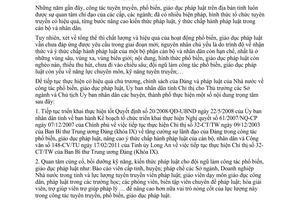 Chỉ thị 11/2011/CT-UBND công tác phổ biến giáo dục pháp luật tỉnh Long An