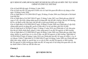 Thông tư 16/2011/TT-BTNMT sửa đổi nội dung liên quan đến thủ tục hành chính