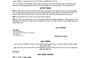 Quyết định 55/QĐ-ĐTĐL Quy trình lập lịch huy động tổ mày, vận hành