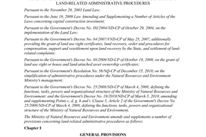 Circular No. 16/2011/TT-BTNMT amending and supplementing a number of provisions