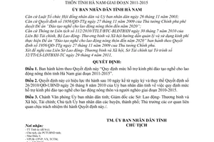 Quyết định 12/2011/QĐ-UBND mức hỗ trợ kinh phí đào tạo nghề cho lao động