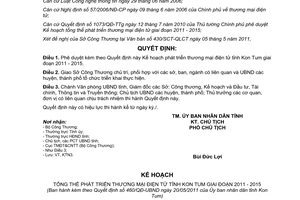 Quyết định 460/QĐ-UBND phát triển thương mại điện tử Kon Tum giai đoạn 2011 2015