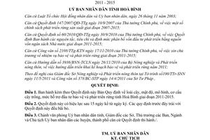 Quyết định 07/2011/QĐ-UBND cơ cấu cây trồng hỗ trợ đầu tư phát triển rừng