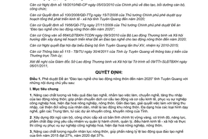 Quyết định 191/QĐ-UBND năm 2011 phê duyệt Đề án Đào tạo nghề cho lao động
