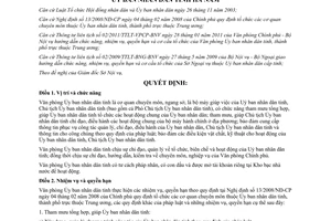 Quyết định 14/2011/QĐ-UBND chức năng, nhiệm vụ Văn phòng Ủy ban tỉnh